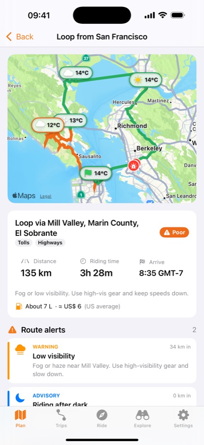 Generated loop ride